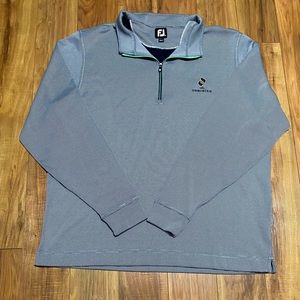 Foot Joy XXL Quarter Zip Gray Striped Pullover